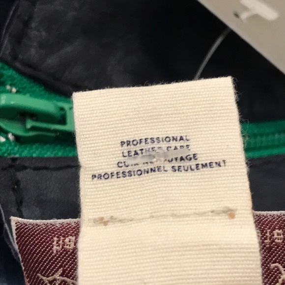 NWT Anthropologie leather(100%) navy top - Picture 5 of 5